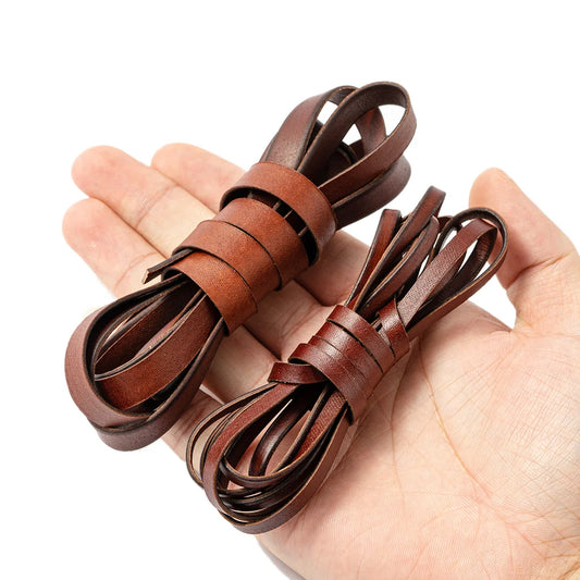 2m flache Lederschnur 3-10mm für Schmuckherstellung und DIY-Armbänder