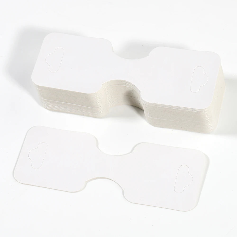 50 Kraftpapier-Karten 3,5x9 cm faltbar Schmuckverpackungset