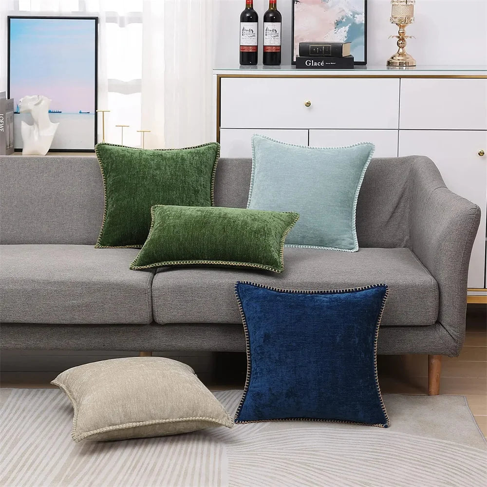 Weicher Chenille-Kissenbezug in verschiedenen Größen für Sofa-Dekor
