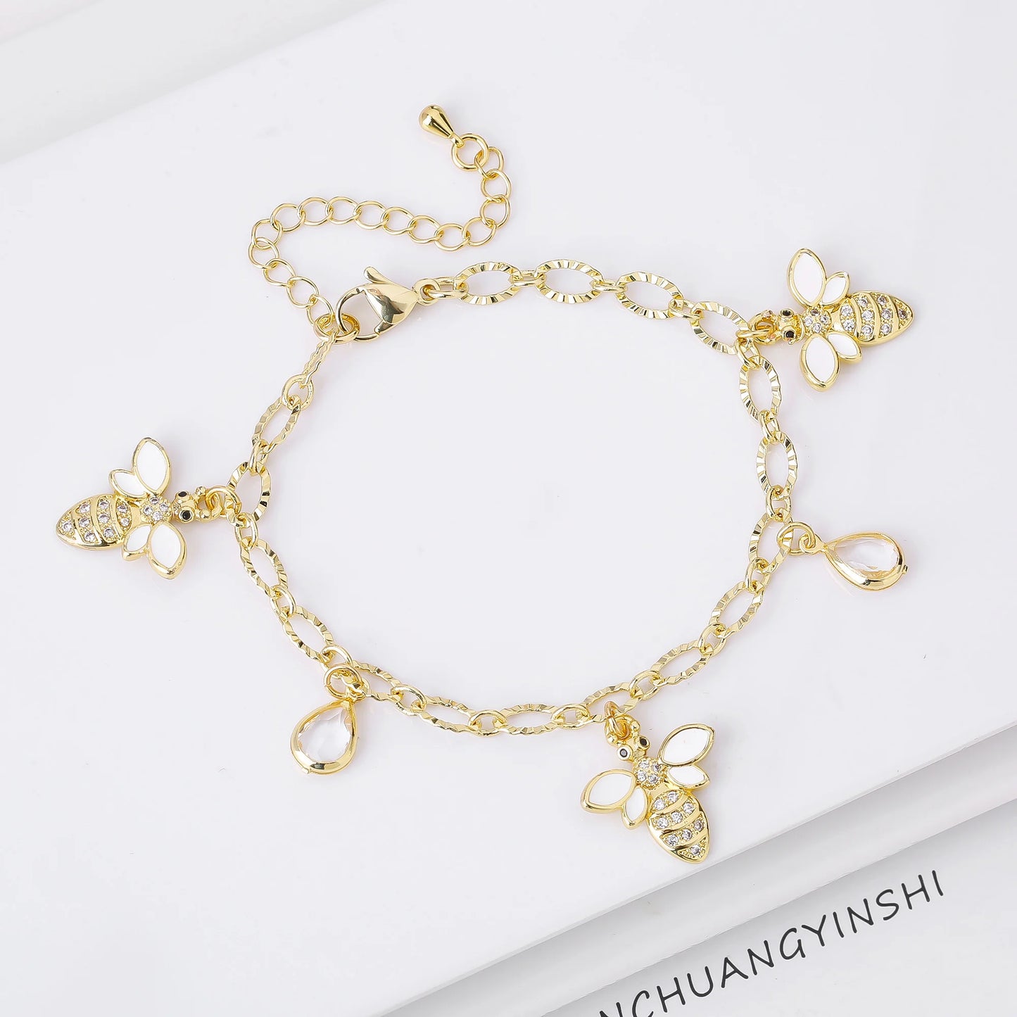Verstellbares Insekt Bienen Armband für Damen mit Zirkon – Modisches Geschenk