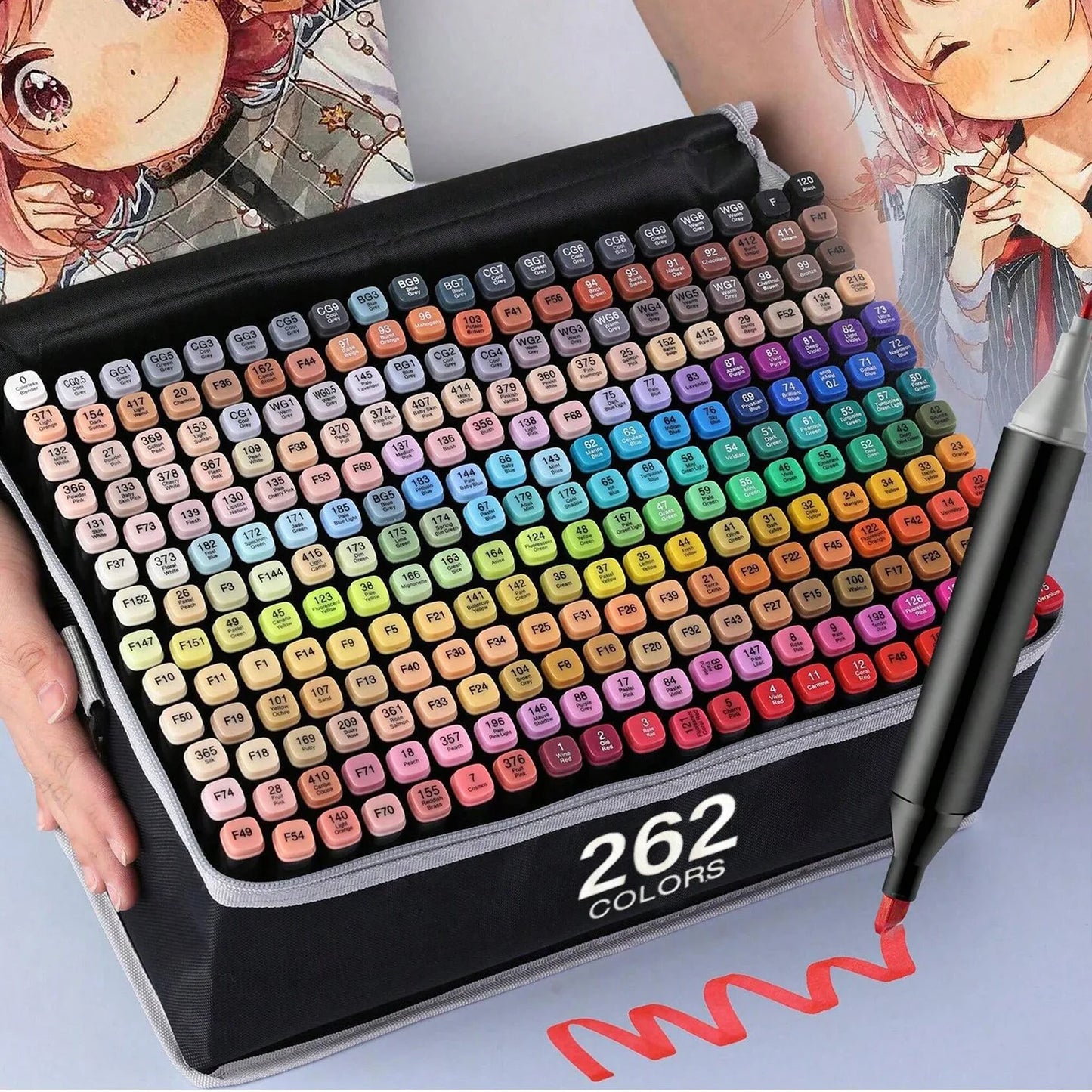 Dual Tip Permanent Marker – Hochpigmentiert, 24-262 Farben für kreative Kunst