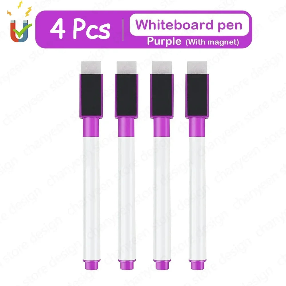 Magnetische Whiteboard-Stifte 4/8er Set – Löschbar, farbig - platzsparend