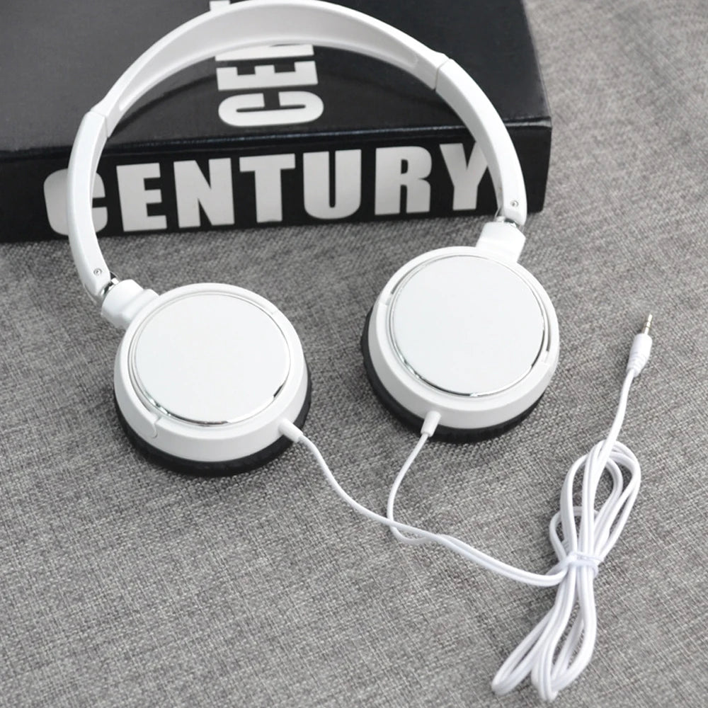 Faltbare 3,5mm Kabel Kopfhörer Stereo Bass für PC Smartphone Tablet