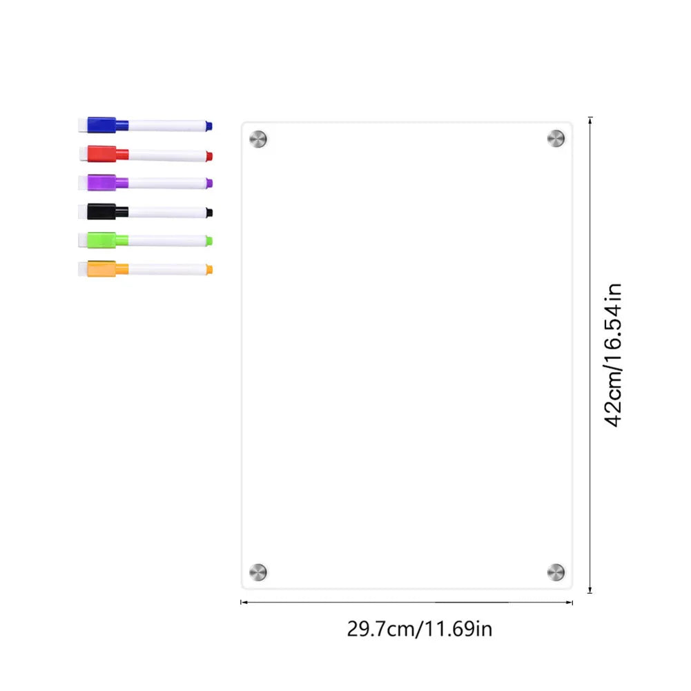 Klarer magnetischer Acryl-Kalender mit 6 Farben – flexibel - wiederverwendbar