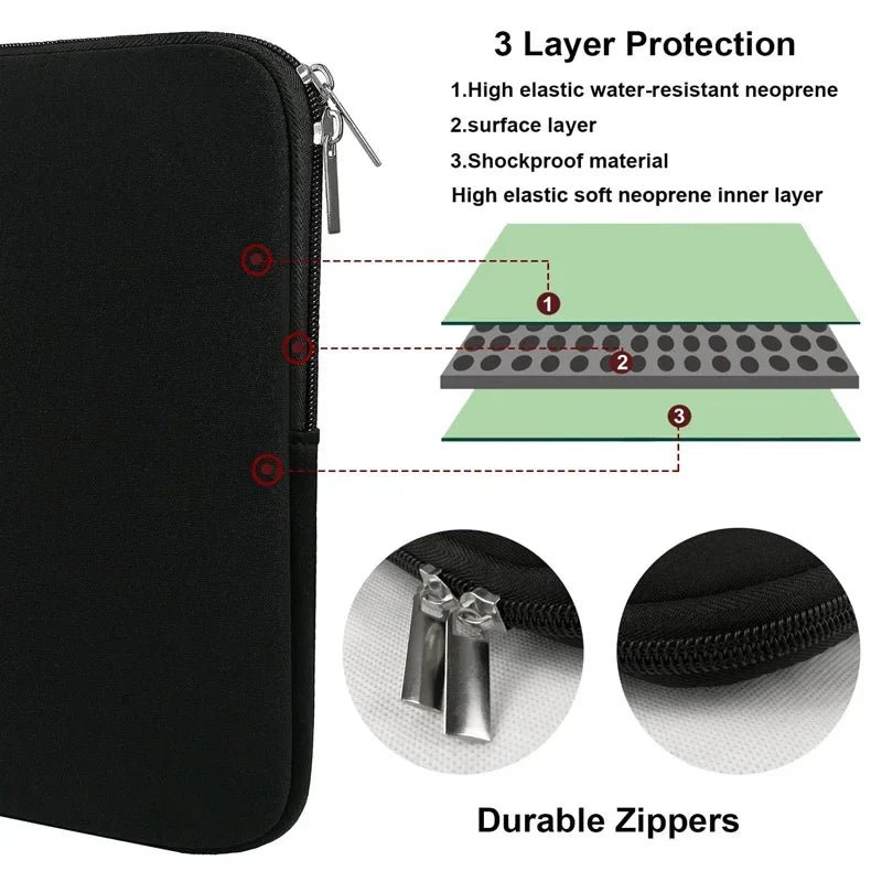 Weiche stoßfeste Laptoptasche für 11 bis 17 Zoll ultradünne Notebooks