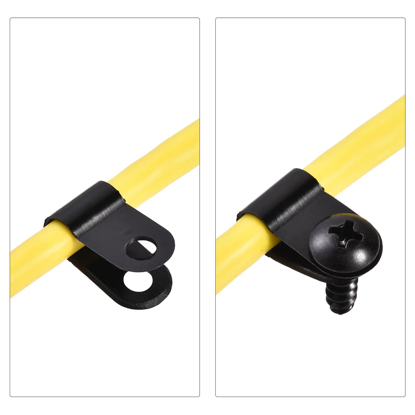50x R-Typ Nylon Kabelclips mit Schrauben für diverse Kabeldurchmesser