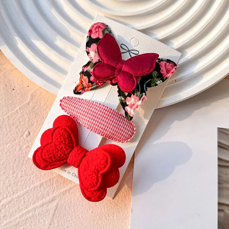 Bunte Doppel-Schicht Schmetterling Haar Clips für Mädchen