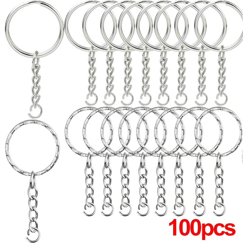 Metall Schlüsselringe Split Ringe 20/100 Stück für DIY Schlüsselanhänger