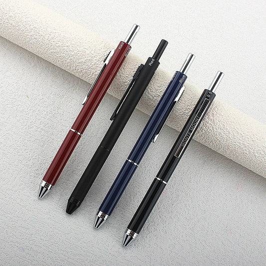 4-in-1 Multifunktions-Luxusstift Metall 3-farbiger Kugelschreiber Druckbleistift