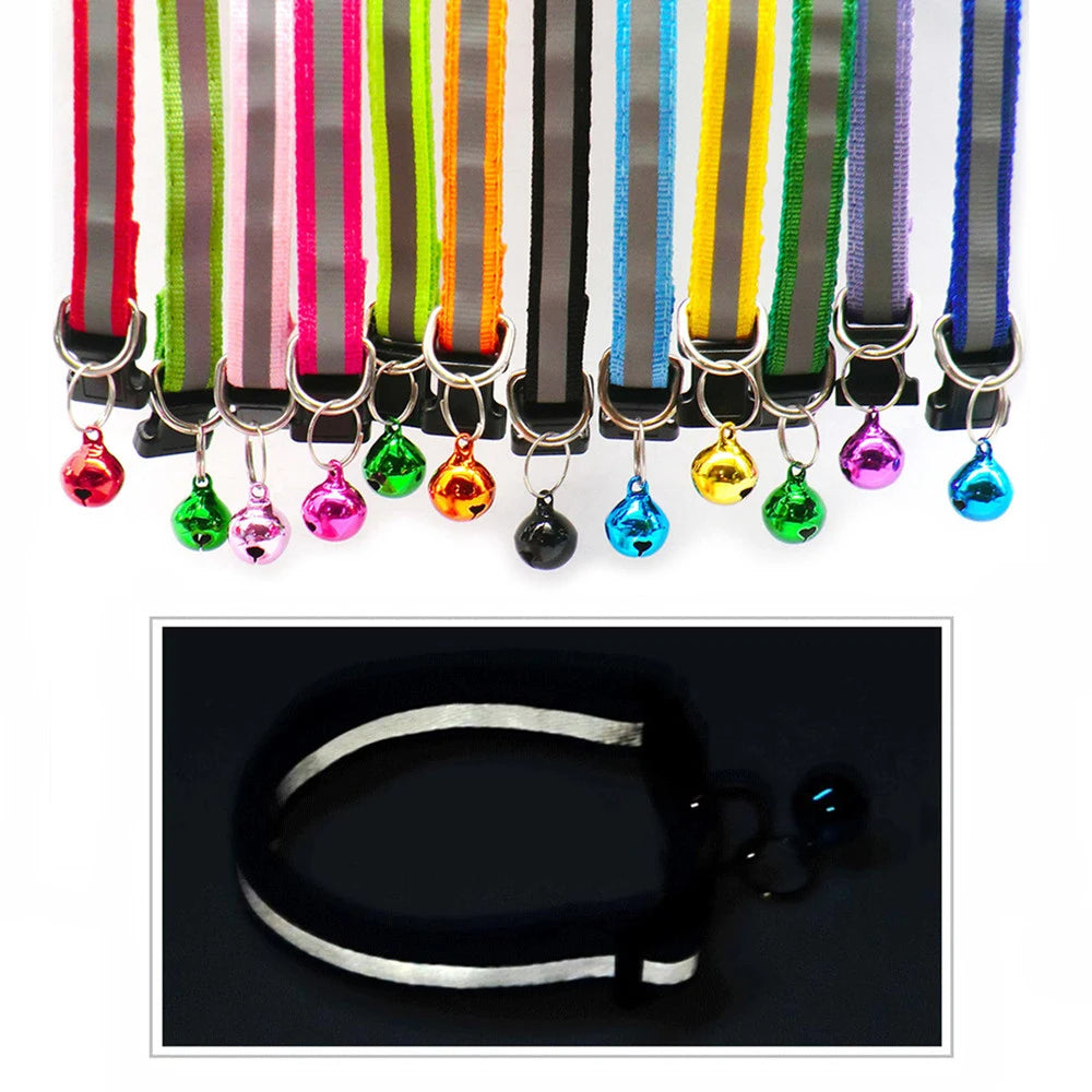 Reflektierendes Katzen- und Hunde-Halsband mit Glocke aus PVC - PP