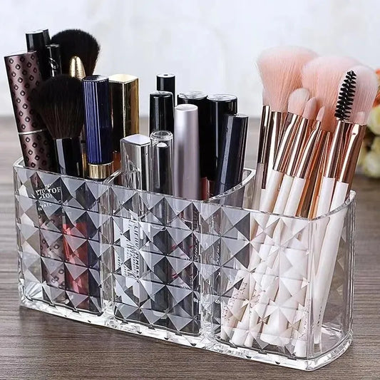 1 Stück/2 Stück Spiegelschrank mit Rautenmuster, Aufbewahrungsbox, Badezimmer, Badezimmer, Kosmetik, Lippenstift-Aufbewahrungsregal