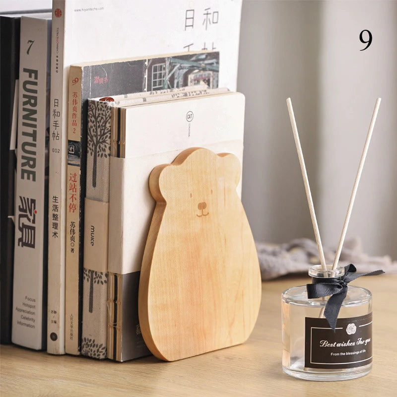 Natur Holz Büchstützen für Desktop Bücherregal und Büroorganisation