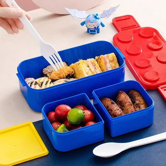 Baustein Bento Lunchbox Set 1050/1300ml doppellagig für Büro - Schule