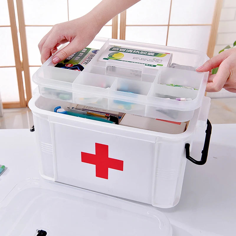 Sicher - Übersichtlich: Tragbare Erste-Hilfe-Box mit transparentem Deckel, kompakt