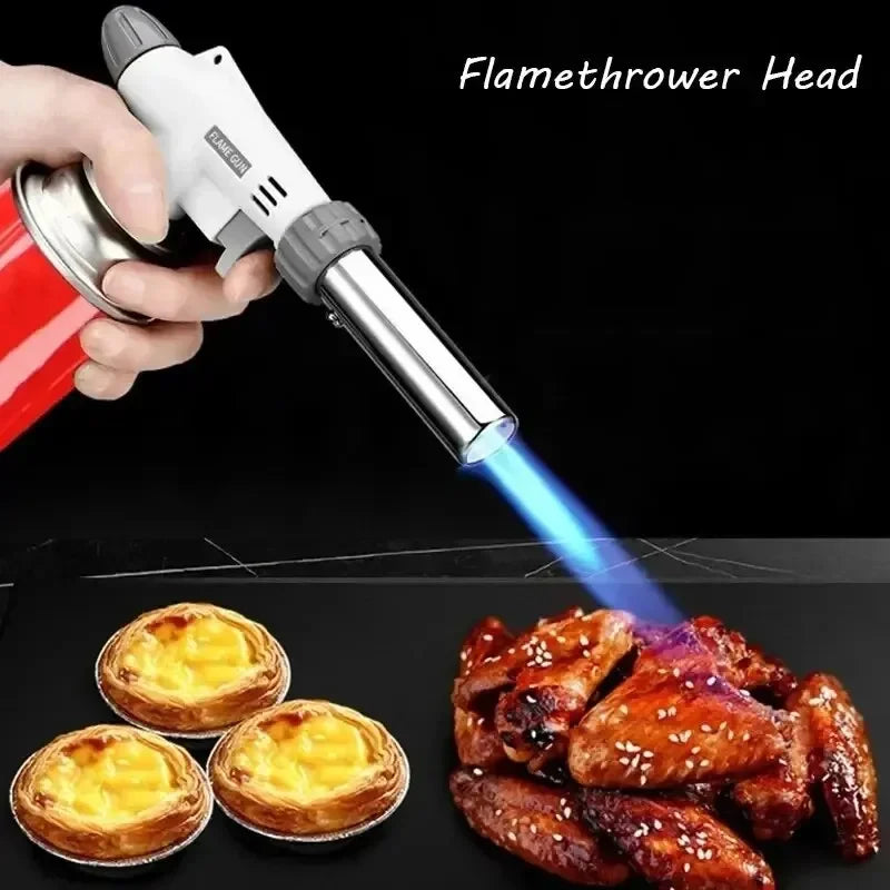 Vielseitiger Gasbrenner mit bis 1350℃ Flamme, elektronischer Zündung, weiß-silber