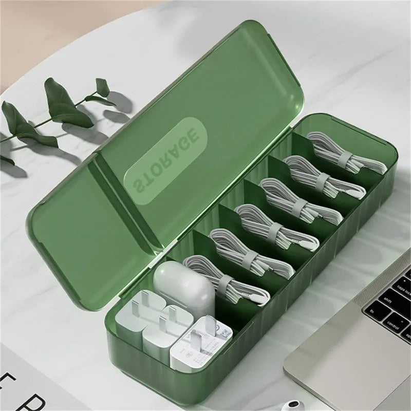 Effizient - kompakt: Kabel Organizer mit 7 Fächern, robustes PP, 30x13x11 cm