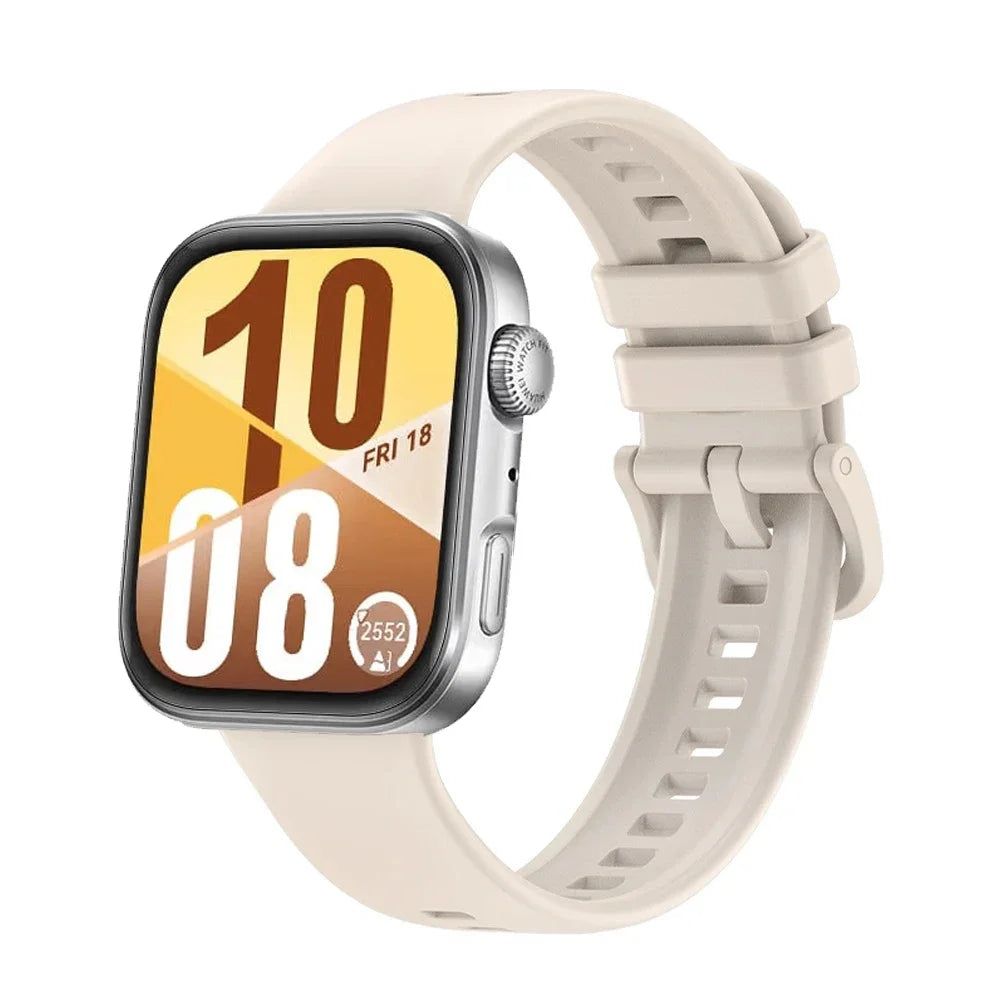 Atmungsaktives Sport-Silikonarmband mit bunter Metallschnalle für Watch Fit 3/4/4 Pro