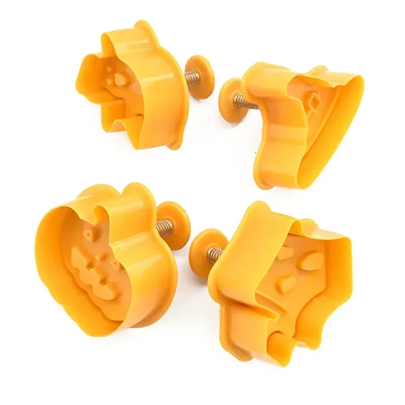 4er Set Halloween Kürbis Geist Kunststoff Keks Ausstecher Plunger