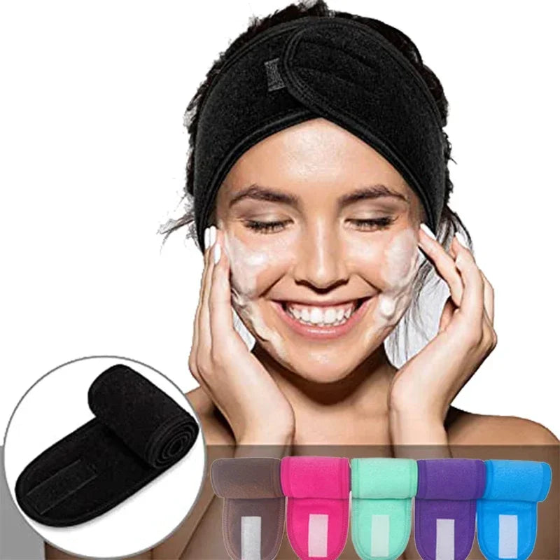 Verstellbares Frottee-Kopfband für Damen, ideal für Spa und Make-up