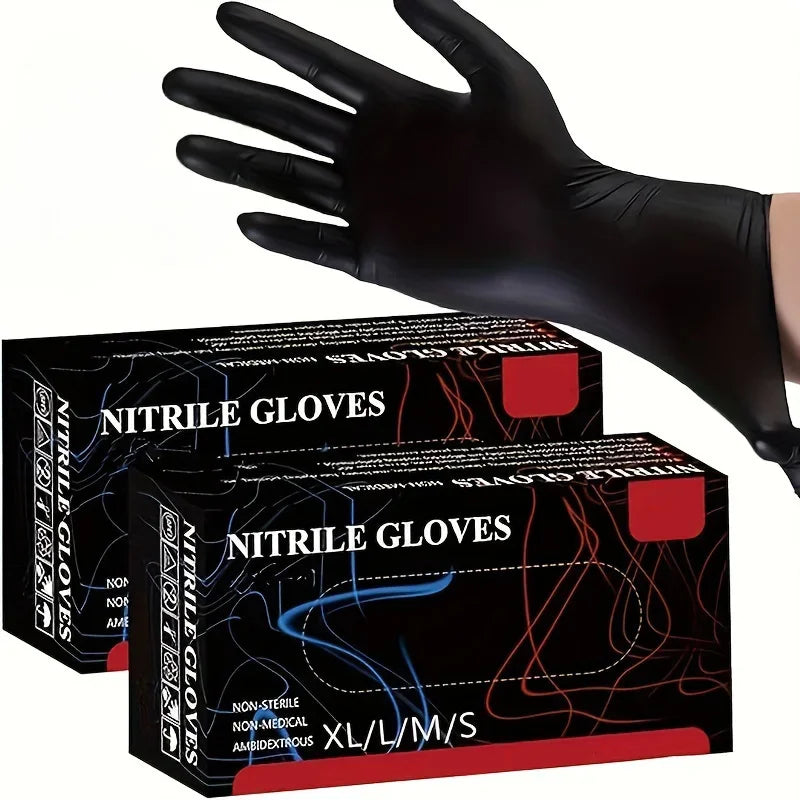 50/100 Stück schwarze Nitrilhandschuhe für den vielseitigen Einsatz