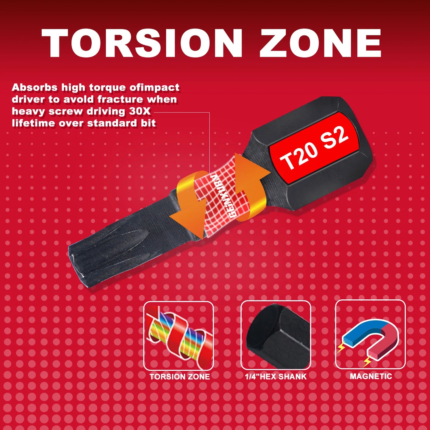 "Präzision und Stärke: 20-teiliges magnetisches TORX Bitsatz aus S2 Stahl"