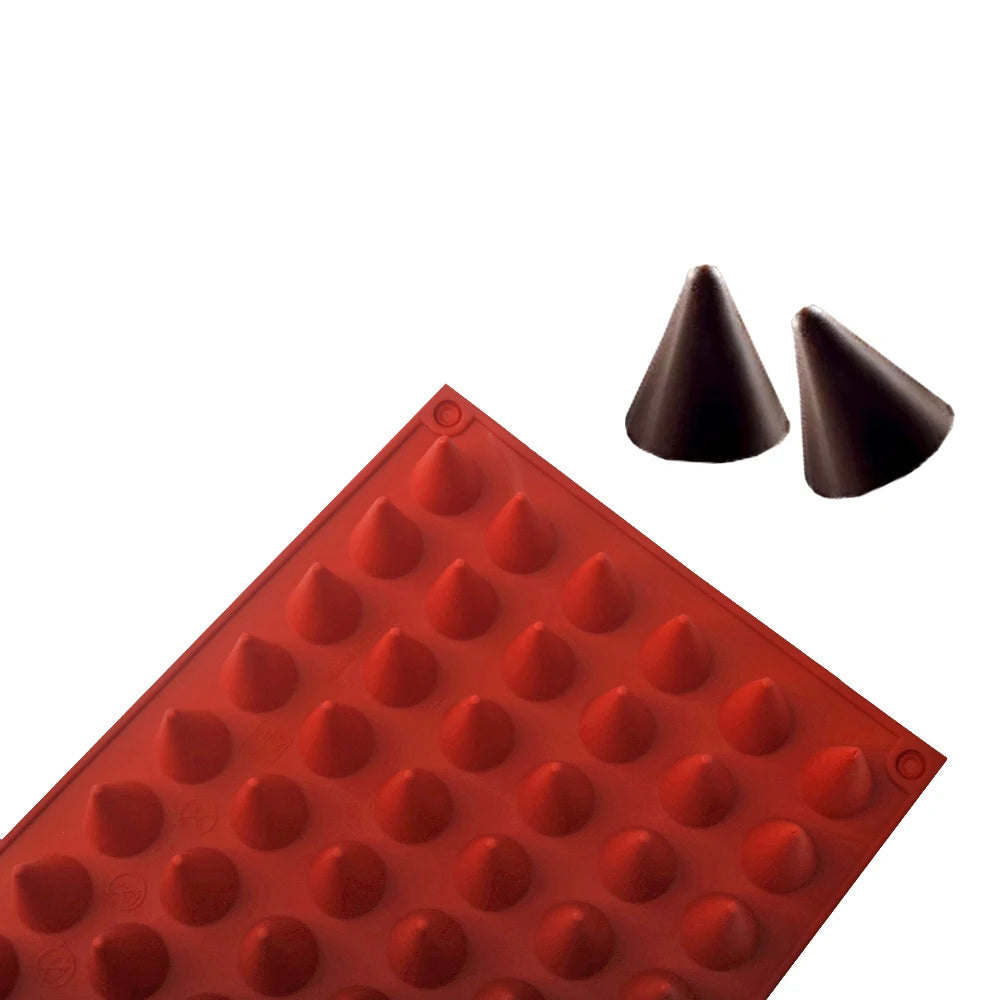 66-Zellen Minikegel Silikonform für Schokolade und Süßigkeiten backen