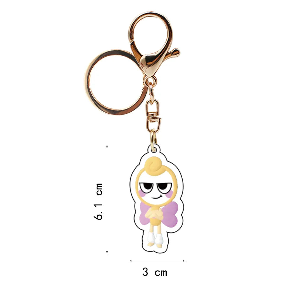 Acryl Schlüsselanhänger 6 cm mit antik goldener Eisenlegierung Unisex