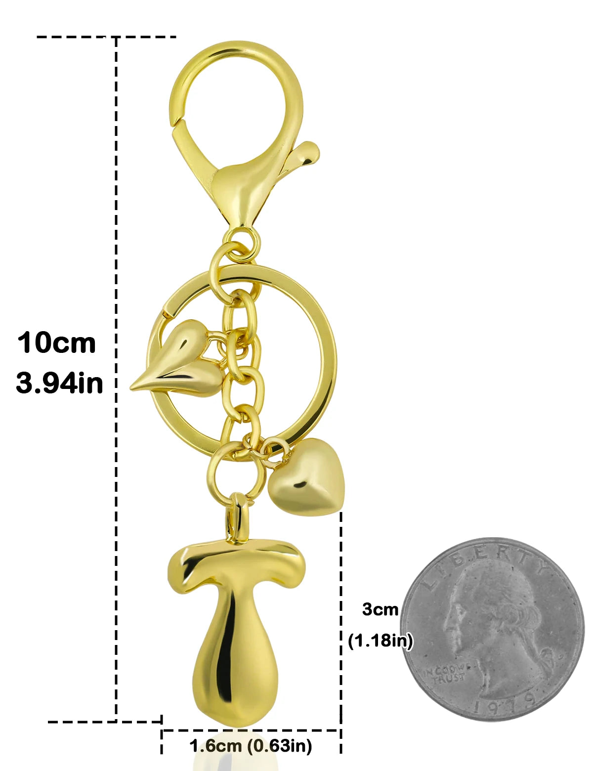 Personalisierter 18K Gold Schlüsselanhänger mit Herz – Blasenbuchstaben Damen