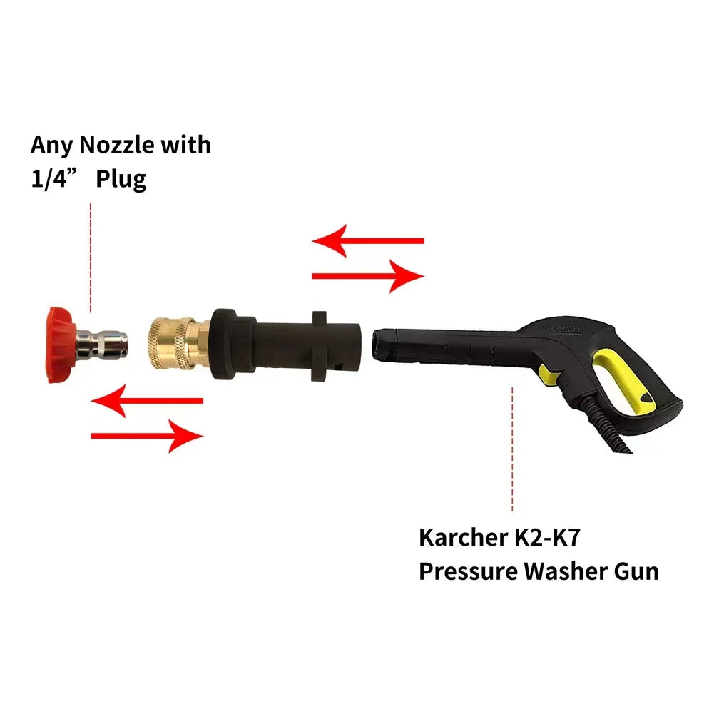 Schneller Hochdruck-Adapter mit Messingkupplung für K2–K7 - Schaumstofftopf