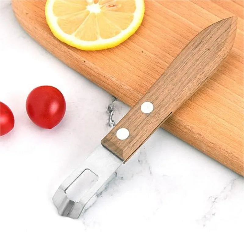 Langlebiger Zitronenschäler mit Holzgriff - rostfreier Edelstahlklinge – mühelos schälen
