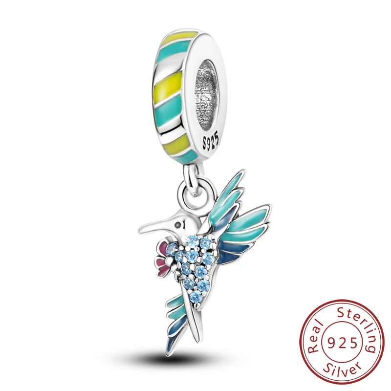 Funkelnder Schmetterlings-Charm aus 925 Sterlingsilber mit Zirkon – Elegant - Leicht