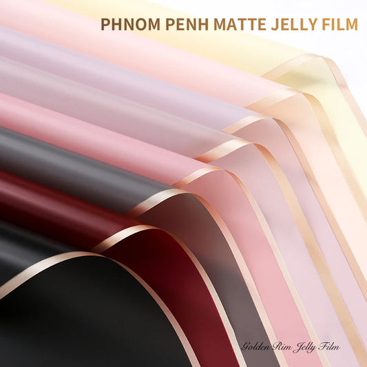 10 Blatt wasserfestes Blumen-Geschenkpapier mit goldenen Kanten für DIY-Feiern