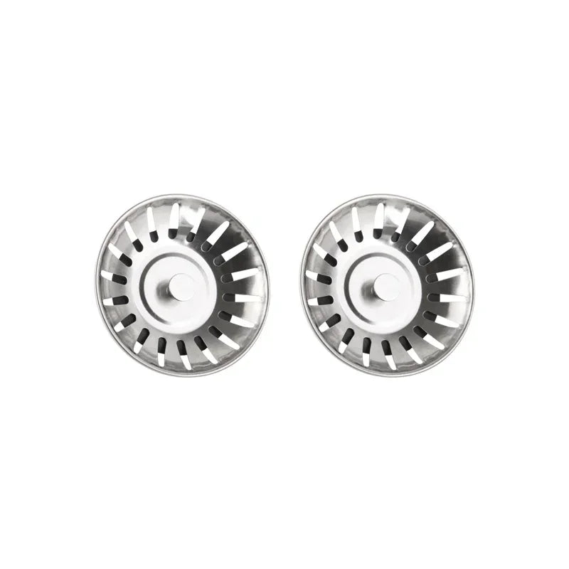 Hygienisches 2er-Set Edelstahl Sieb & Stopper für 8 cm Küchenabfluss, Silber & Gold