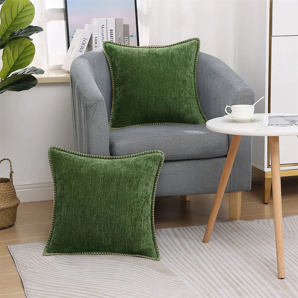 Weicher Chenille-Kissenbezug in verschiedenen Größen für Sofa-Dekor