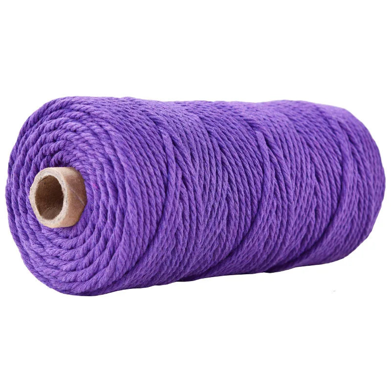 100 m Rolle bunte 3 mm Baumwollschnur für DIY und Dekoration