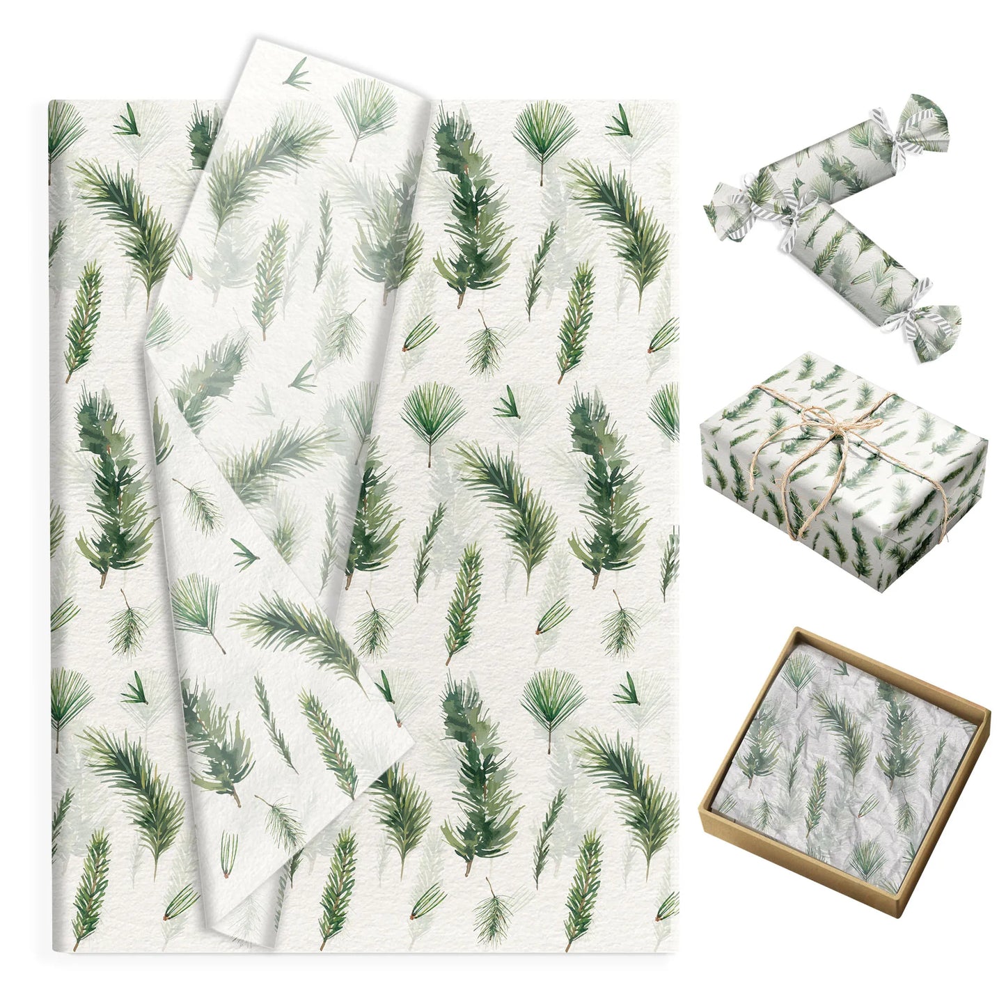20/50 Stücke Weihnachts-Seidenpapier mit Schneeflocken- & Birnenmuster
