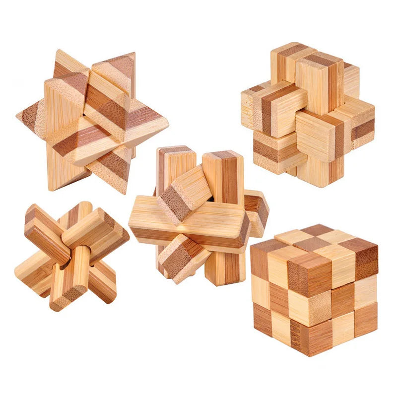 Holz Kong Ming Lock Lu Ban IQ Brain Teaser Lernspielzeug für Kinder