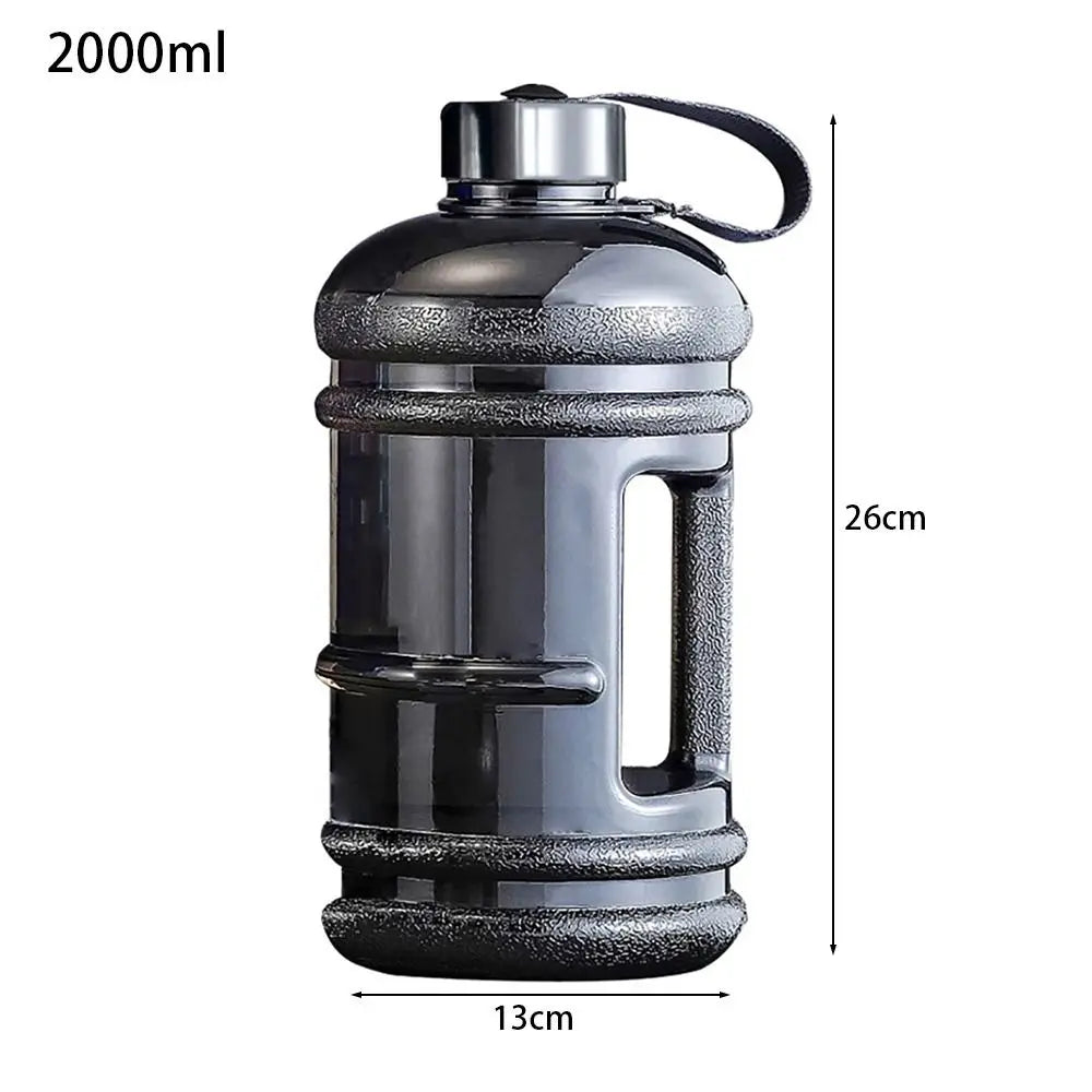 Große 2L Sport-Wasserflasche PETG mit Griff – BPA-frei, ideal für Outdoor & Gym