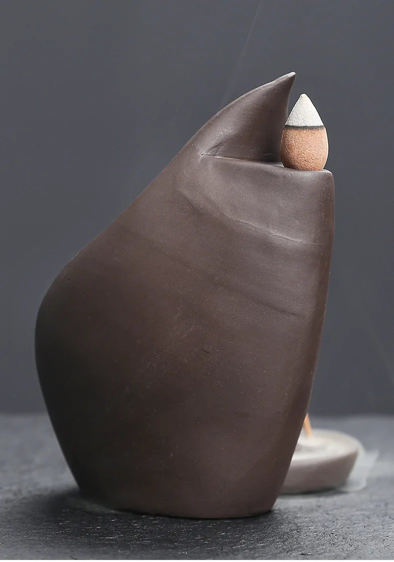 Kreatives lila Lotusblatt Räuchergefäß aus Keramik