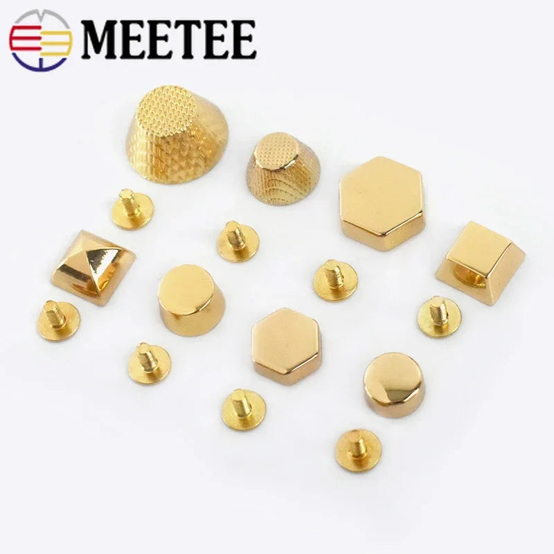 Metall Nieten Set Gold 10 20 30 Stück für Taschen DIY Lederhandwerk