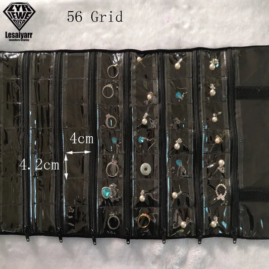 Faltbarer Schmuck Organizer aus Samt mit Reißverschluss für Reisen