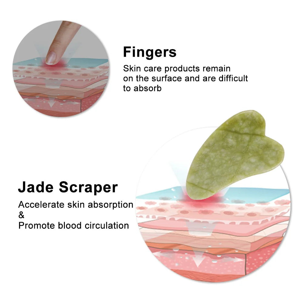 Natürlicher Rosen-Jade-Roller mit Gua Sha Massagegerät aus Kristall