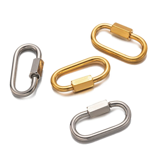 5er Set goldene Schraube Karabiner aus Edelstahl für Schmuck DIY