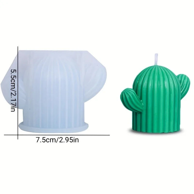 Silikonform Kaktus 3D für Kerzenherstellung und Dekoration 7,5x7,5x5,5cm