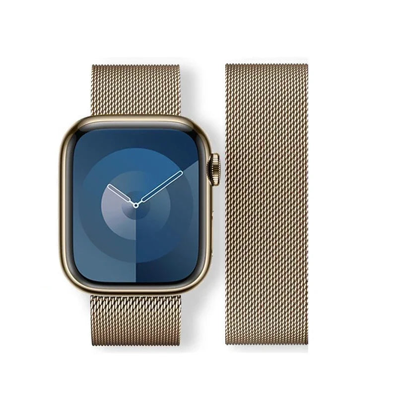 Edelstahl Mesh-Metallarmband mit Magnetverschluss für Smartwatches 38-49 mm