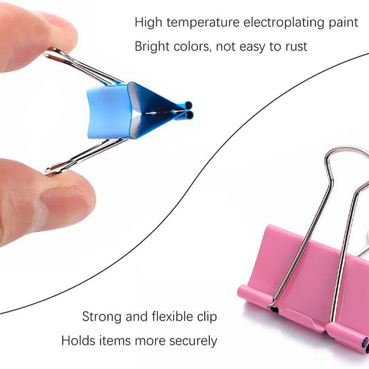 Farbenfrohe Metall Datei Clips im 4er-Set – Stark, rostfrei - vielseitig bis 32mm