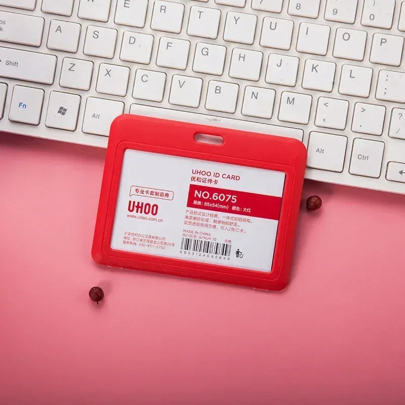 Frauen Studenten ID Kartenhalter versenkbar transparent mit Clip