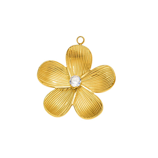 Edelstahl Blumen Charms für DIY Schmuckherstellung in Gold oder Stahl