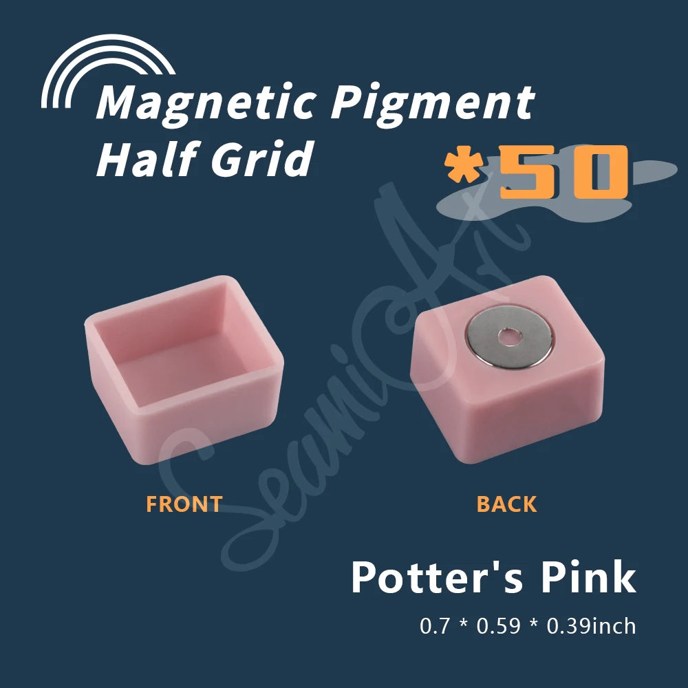 50 magnetische Halbpfannen in 4 Farben – Perfekte Organisation für Aquarellpaletten