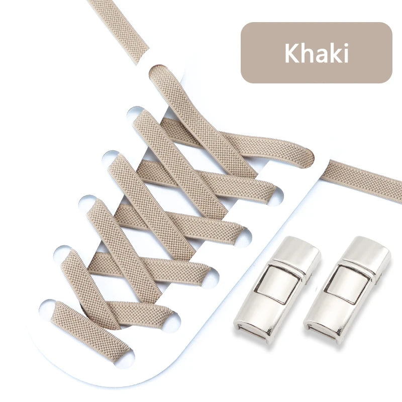 Schnell & bequem: Elastische 8mm Press Lock Sneakerschnürsenkel ohne Binden